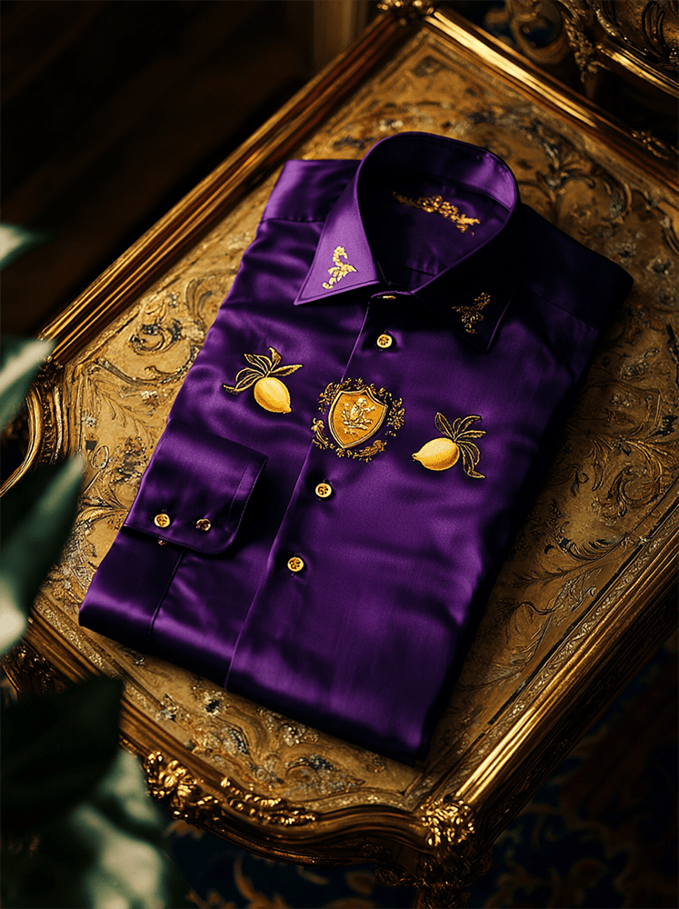 Camisa satén Luxe de manga corta para hombre