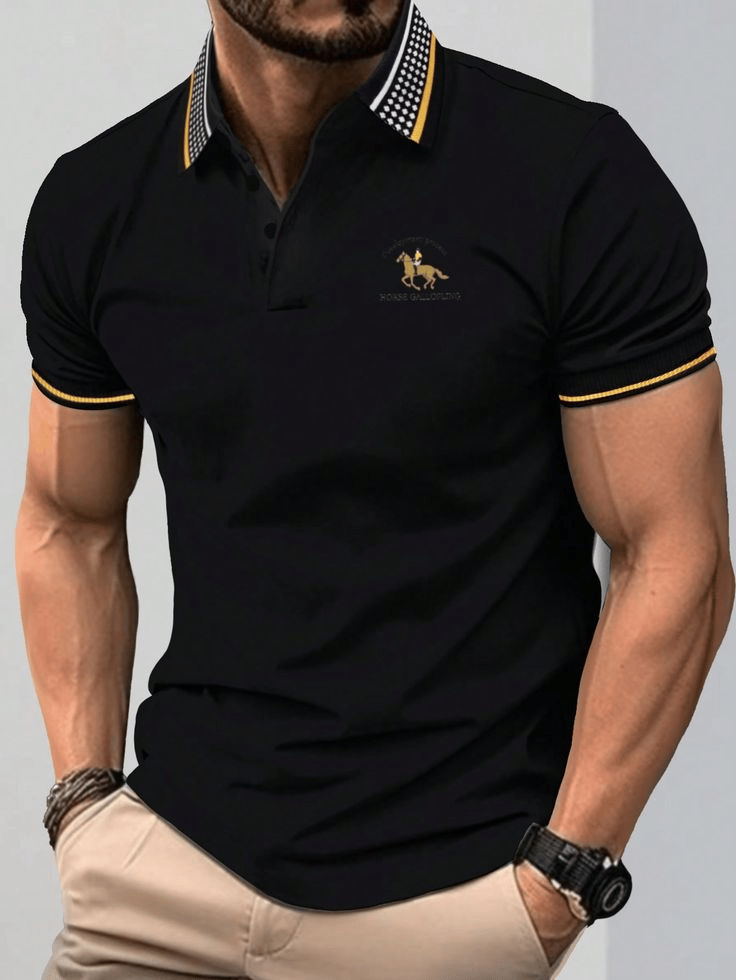 Camisa polo casual ejecutivo Button de manga corta para hombre
