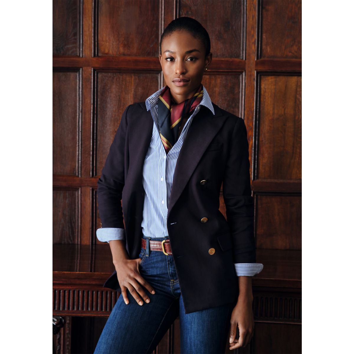 Double-Breasted Wool Crepe Blazer - 1