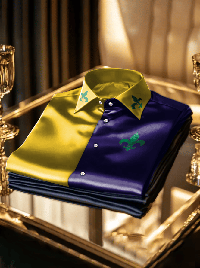 Camisa elegantee Mardi Gras estampado para hombre
