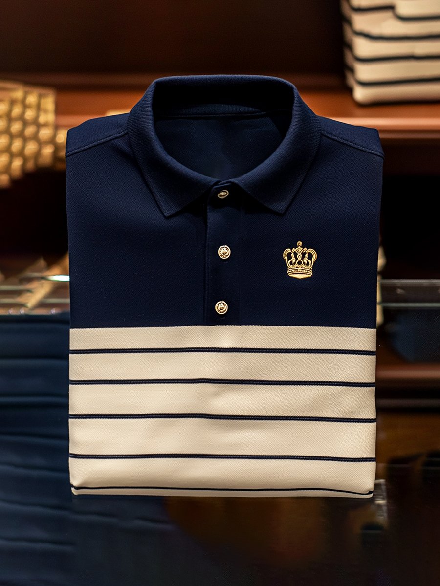 Camisa polo vintage ejecutivo de manga larga para hombre
