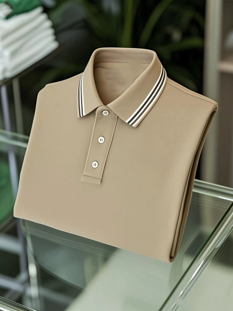 Camisa polo ejecutivo casual Button de manga corta para hombre
