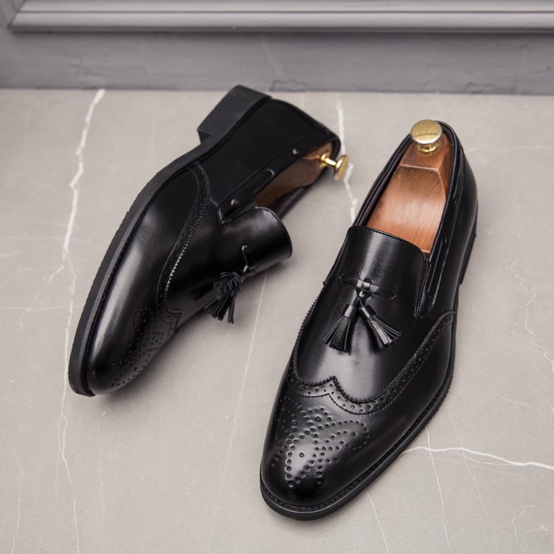 Zapatos vintage Carved ejecutivo casual Tassel cuero
