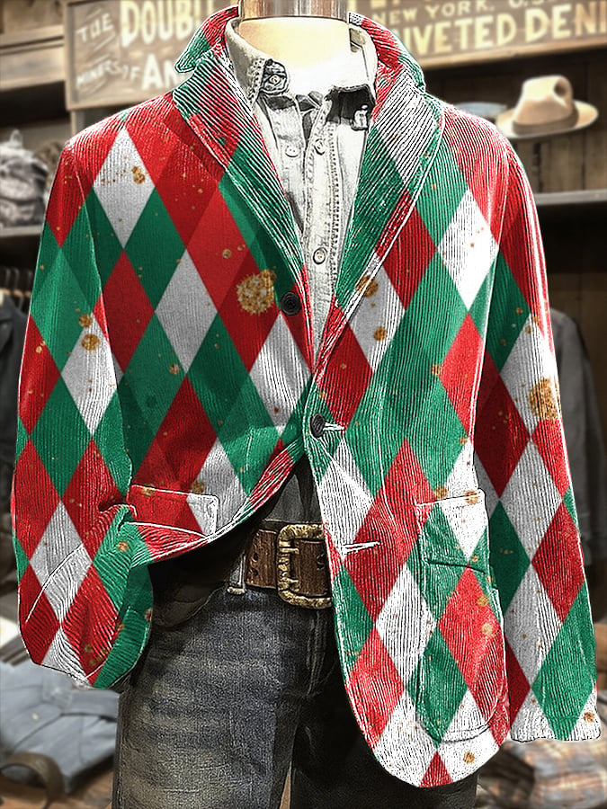Abrigo Christmas Art Design estampado casual para hombre