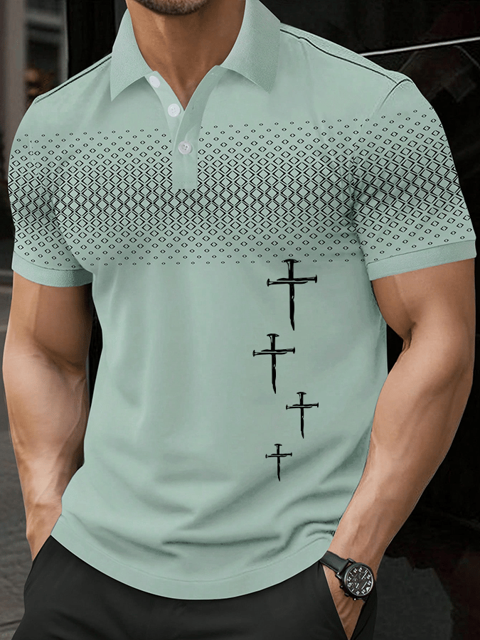 Camisa polo Faith estampado casual para hombre