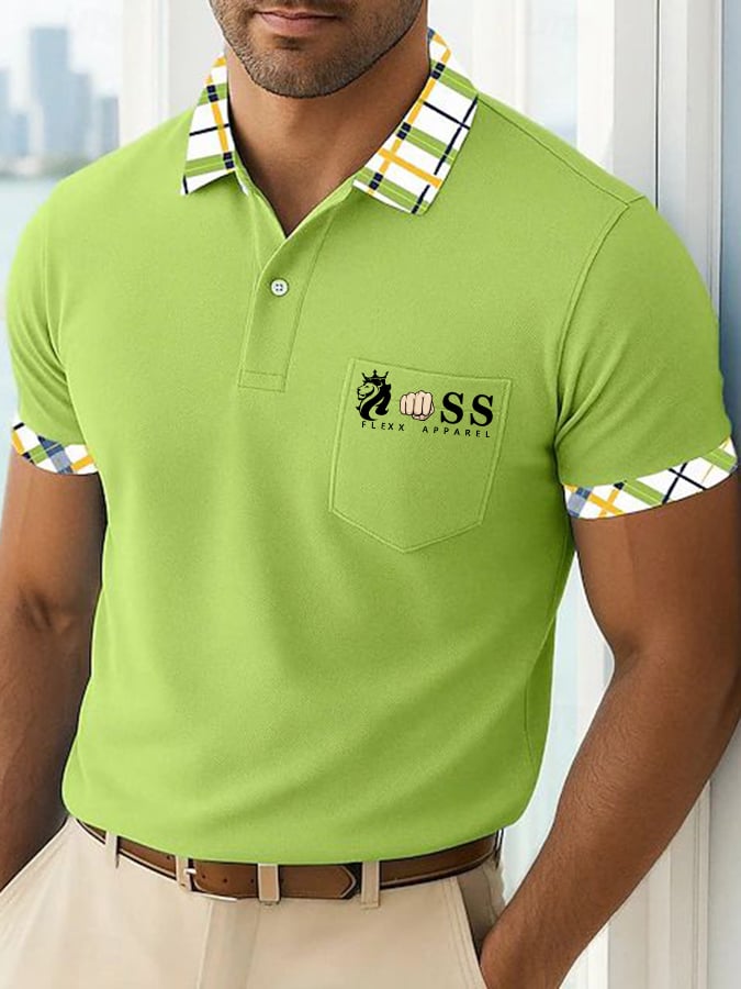 Camisa polo de moda ejecutivo Letter estampado casual para hombre