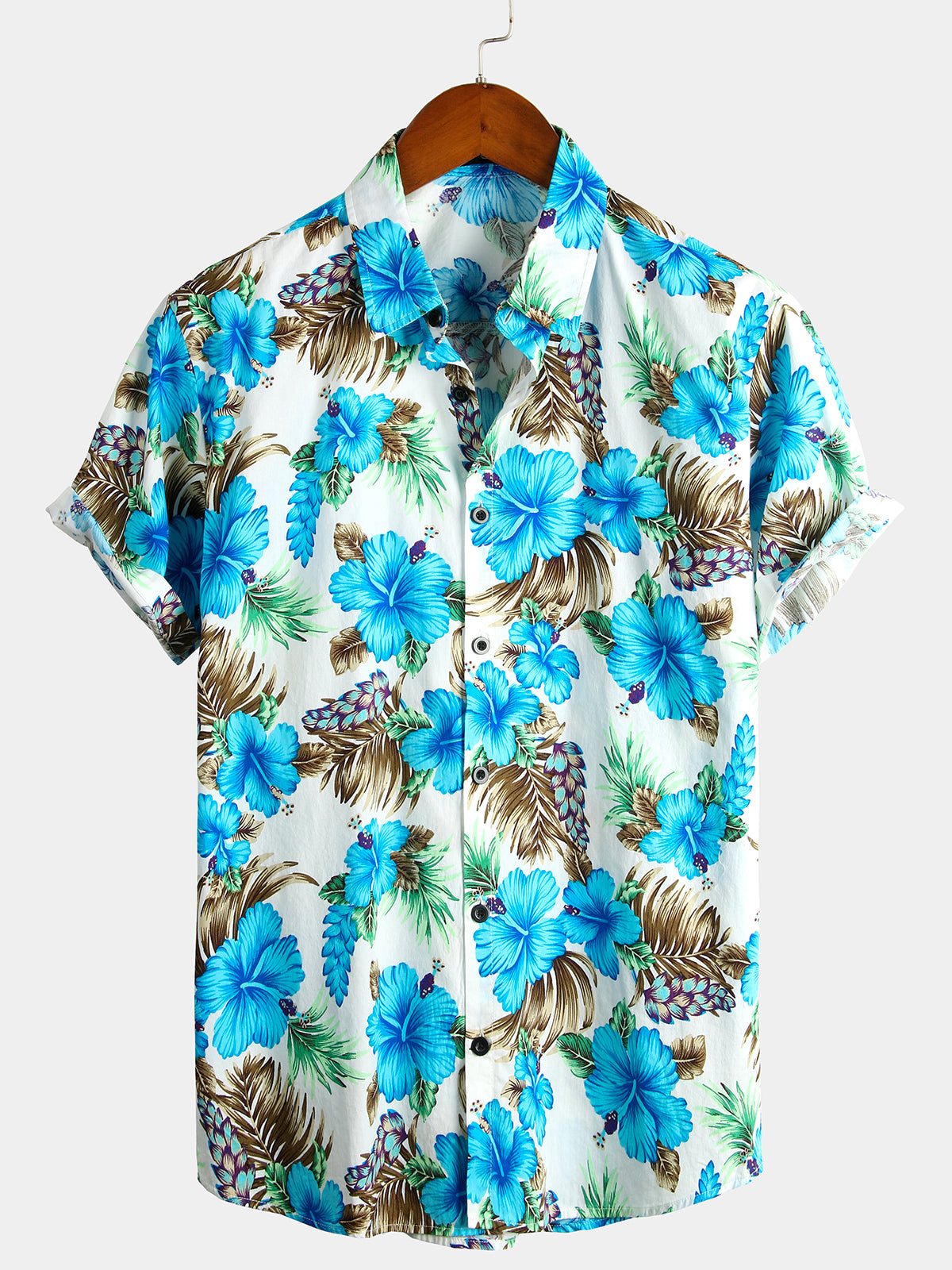 Camisa Flower de algodón Tropical Hawaiian para hombre