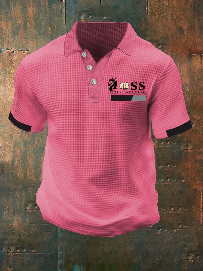 Camisa polo Men' ejecutivo Waffle estampado