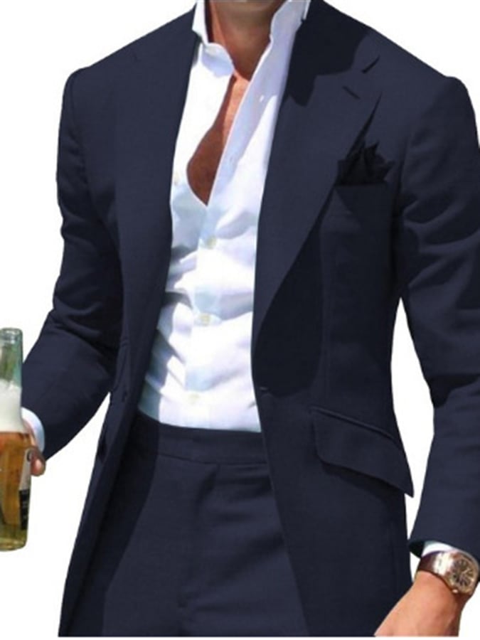 Ejecutivo Double Breasted Side Suit Two-Piece Suit para hombre