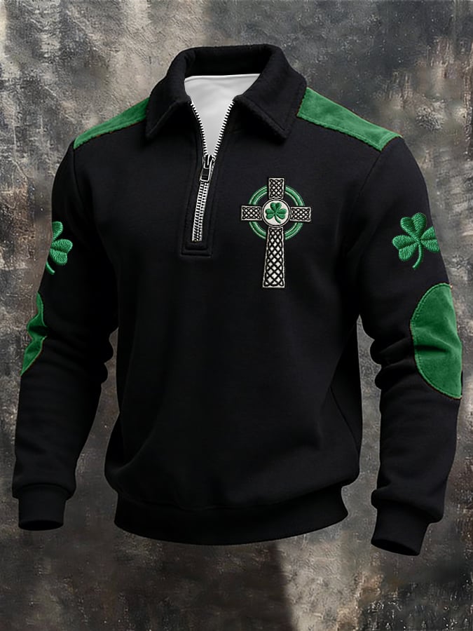 Sudadera St. Patrick's Day estampado casual para hombre