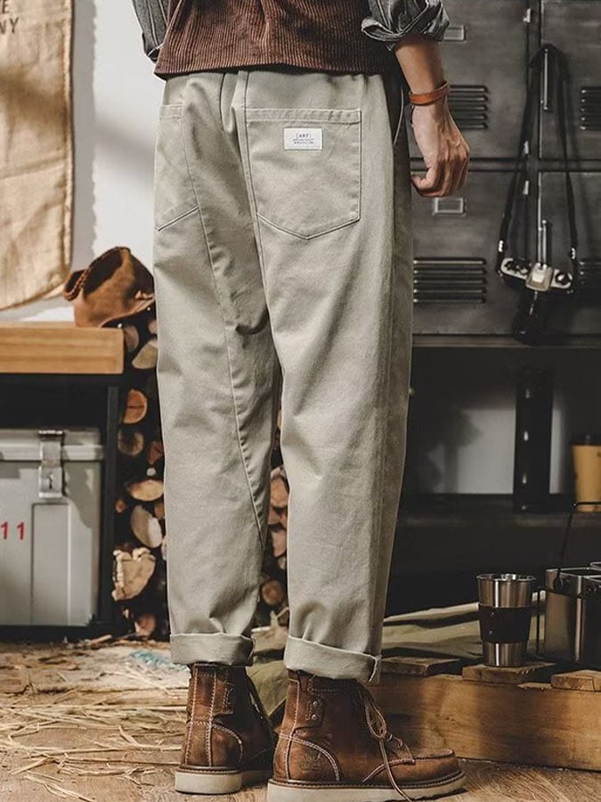 De color sólido retro Simple Overalls para hombre