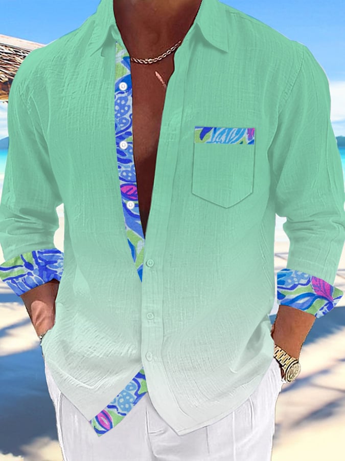 Camisa Hawaiian estampado de modaable Resort casual (With Pockets) para hombre