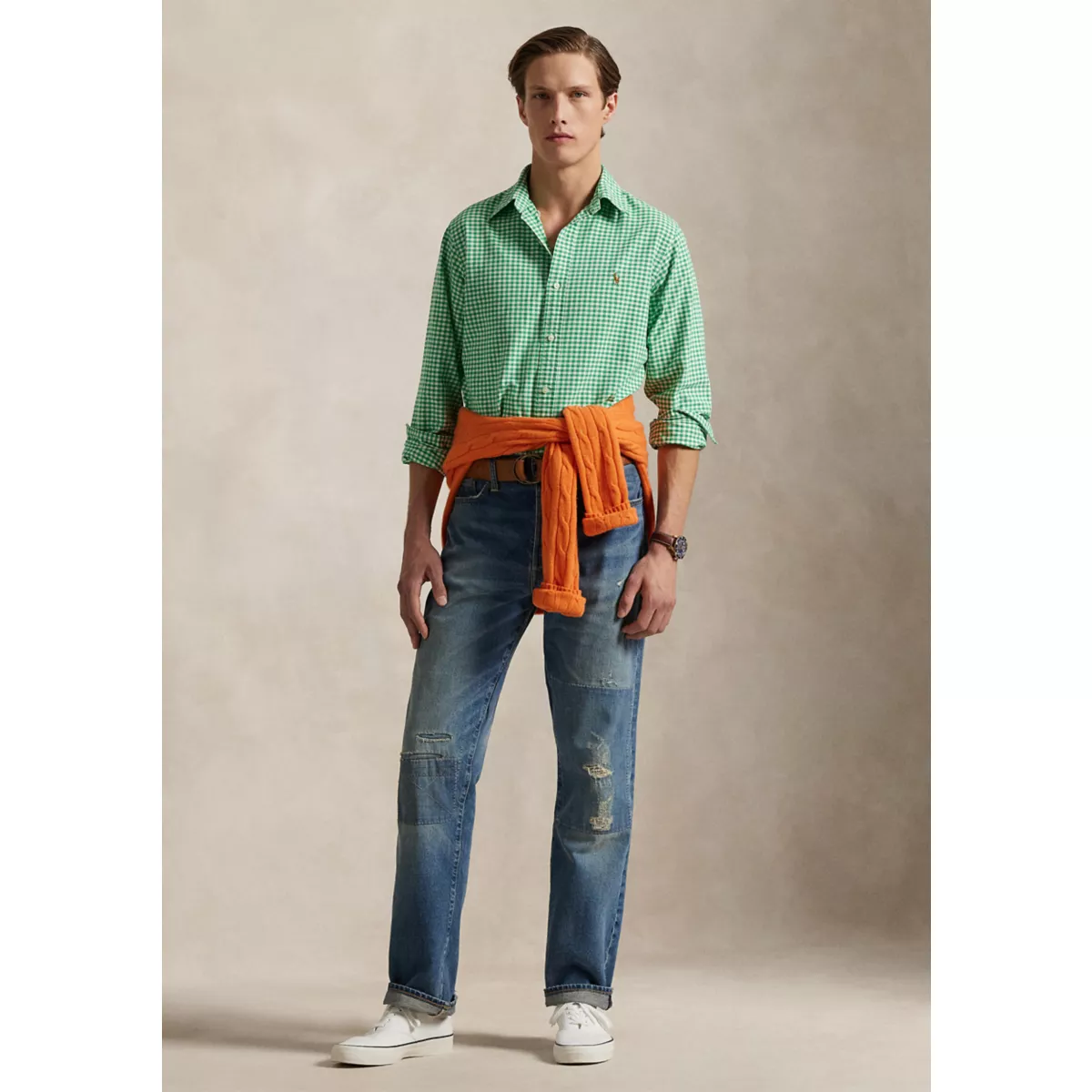 Classic Fit Gingham Oxford Shirt - 4