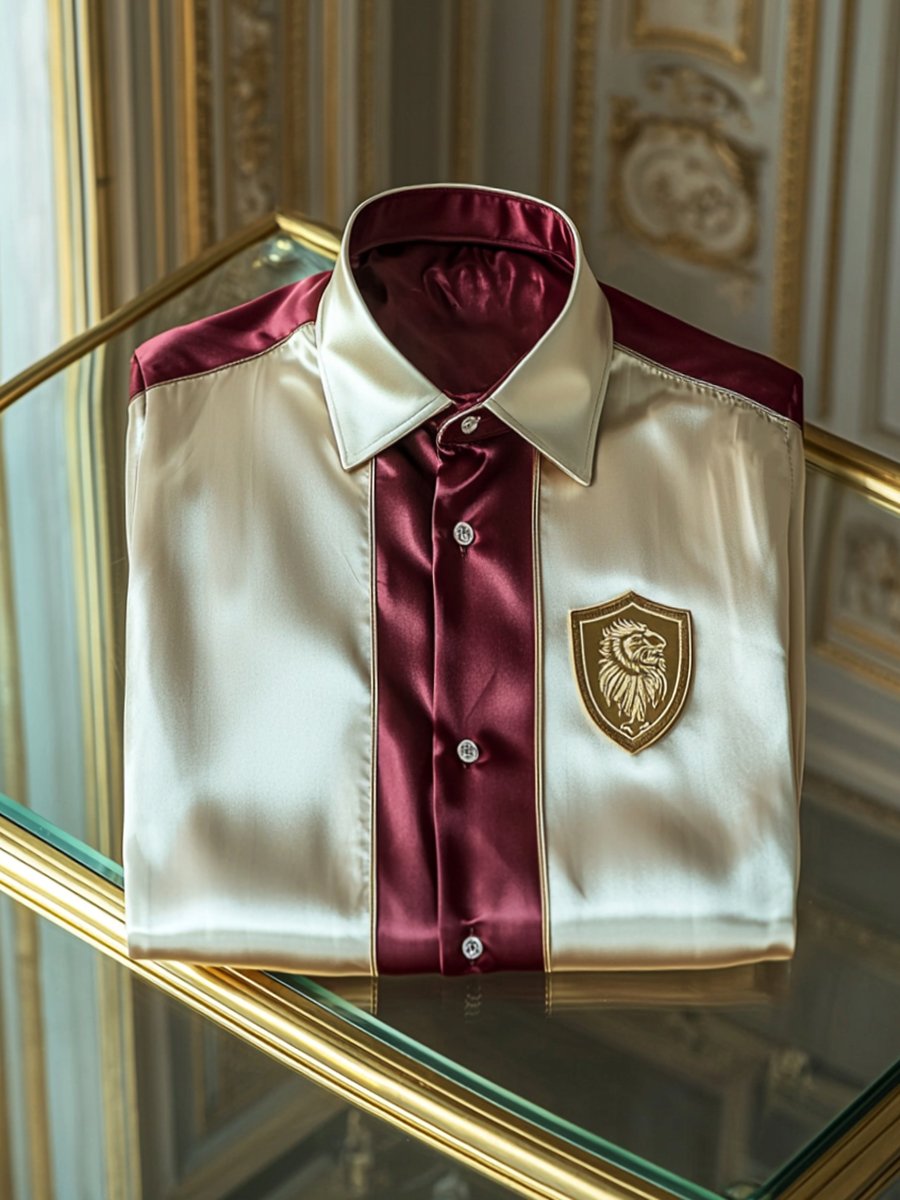 Camisa satén de lujo ejecutivo de manga larga para hombre