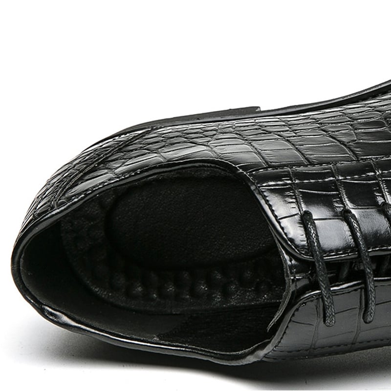 ejecutivo Lace Up Oxford zapatos para hombre Formal Square Toe Leather zapatos