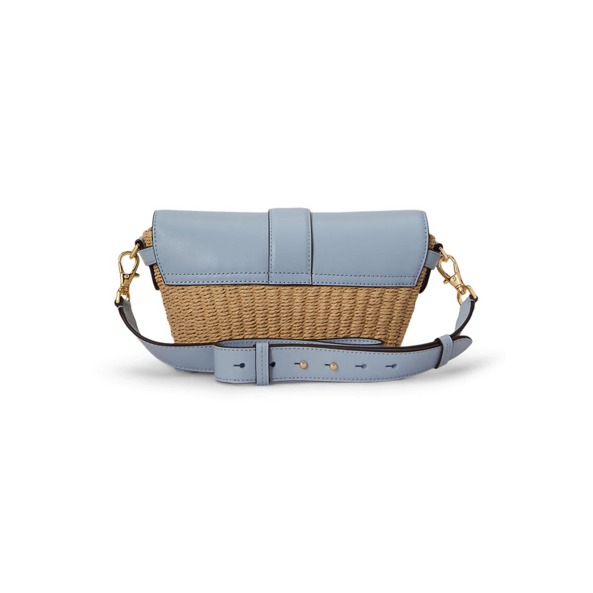 Straw-Leather Small Lynden Shoulder Bag - 3