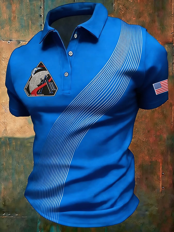 Camisa polo Humanity Returns To The Moon estampado para hombre