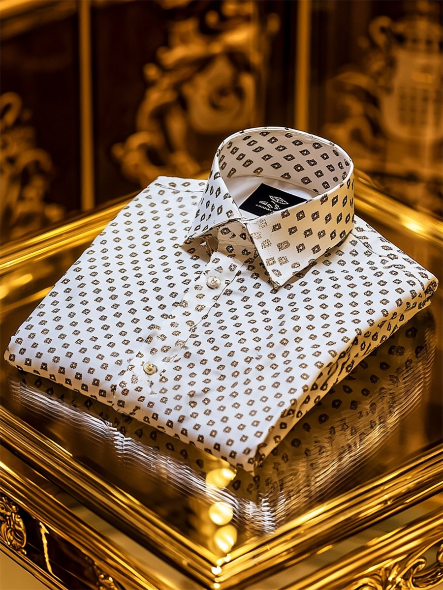 Camisa satén Luxe de manga larga con botones para hombre