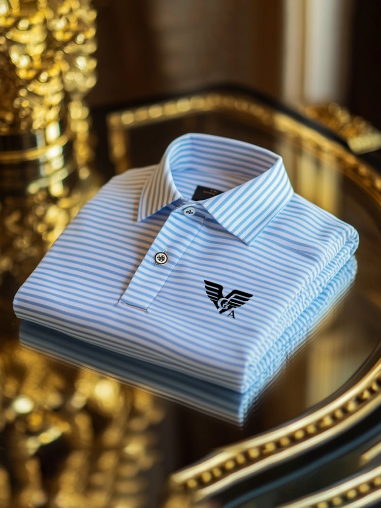 Camisa polo clásico ejecutivo Check Logo Button de manga corta para hombre