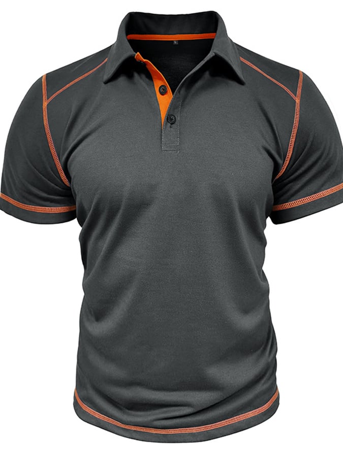 Camisa polo en bloques de coloring Polo cuello de manga corta para hombre
