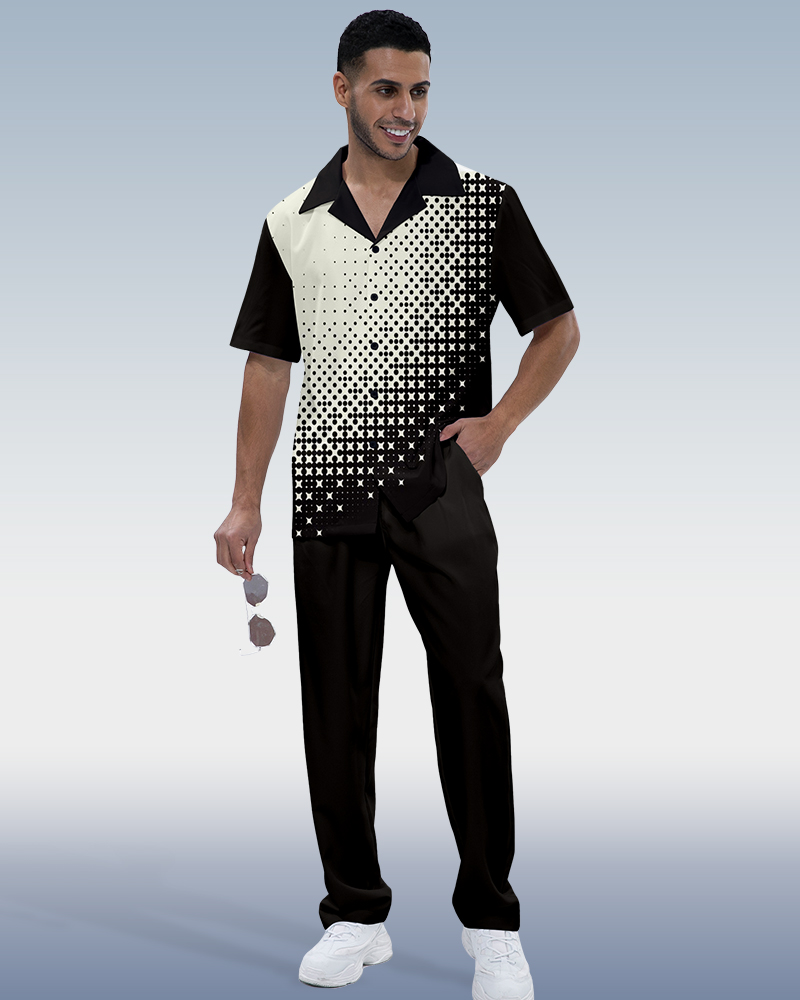 Camisa Rianmond Colorblock de manga corta Walking Set 449 para hombre