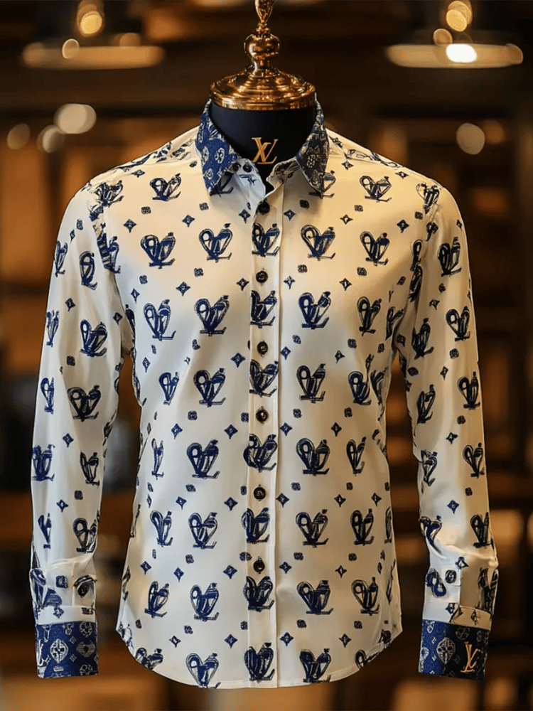 Camisa satén Luxe de manga larga con botones para hombre