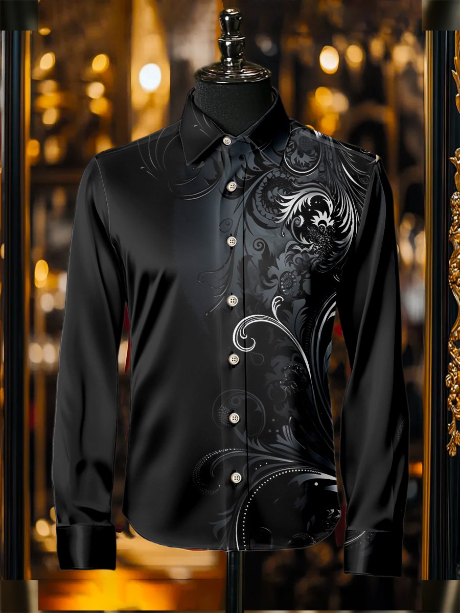 Camisa seda de lujo ejecutivo de manga larga para hombre
