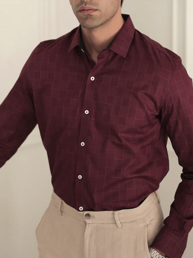 Camisa a cuadros ejecutivo casual para hombre