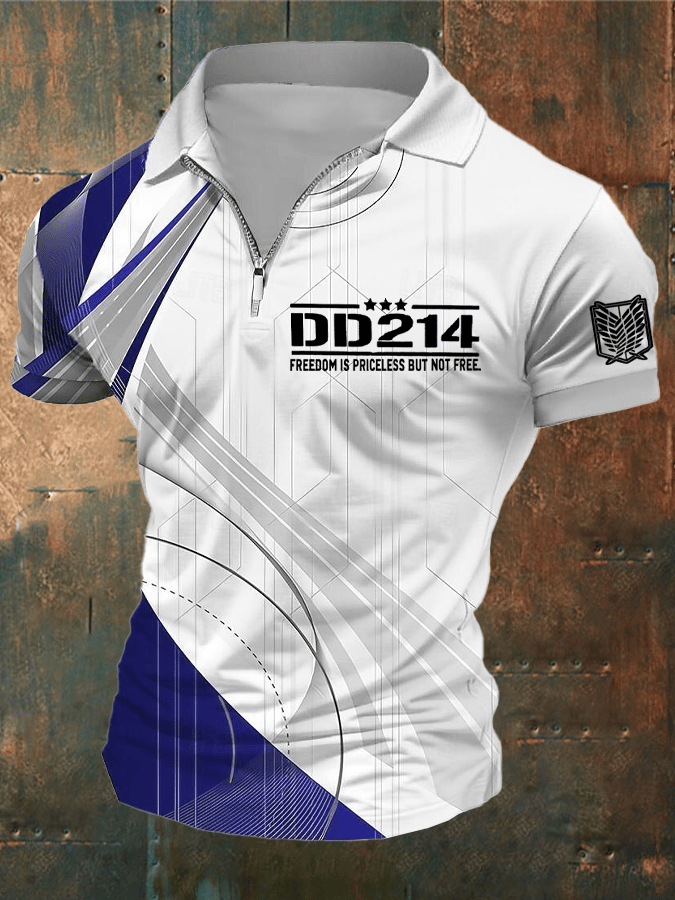 Camisa polo Independence Day DD-214 solapa Button para hombre