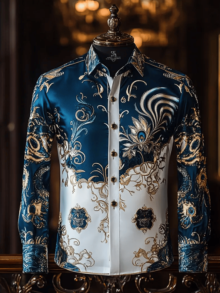 Camisa Contrast Luxe de manga larga para hombre