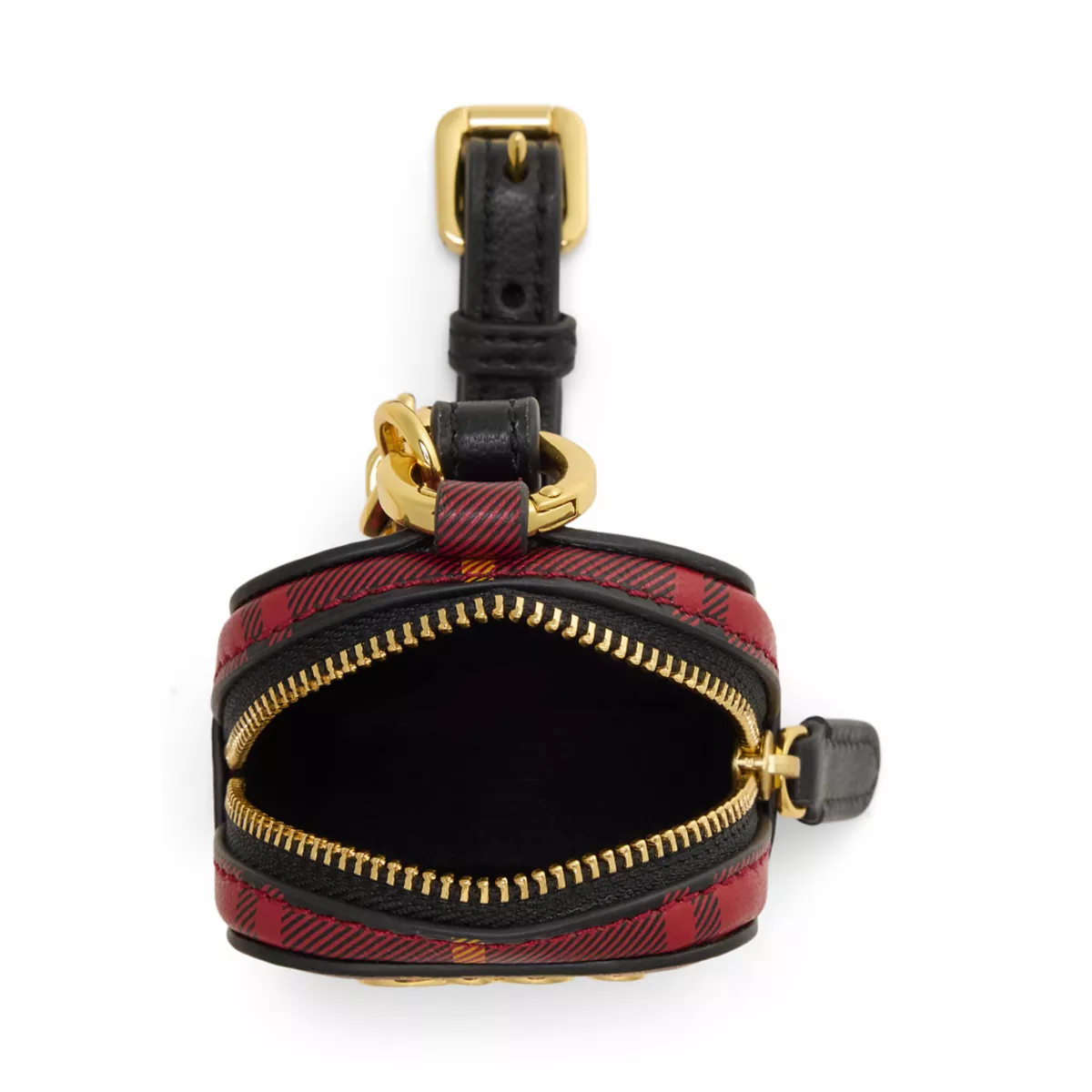 Plaid Nappa Leather Mini Zip Pouch - 3
