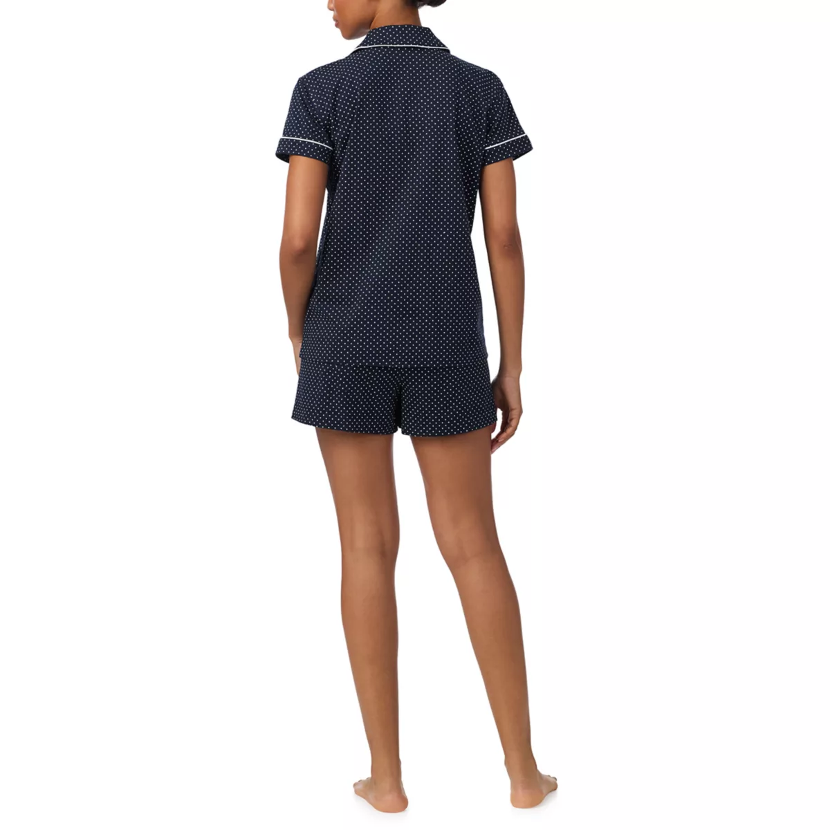 Short Sleeve Notch Collar Boxer PJ Set - 2