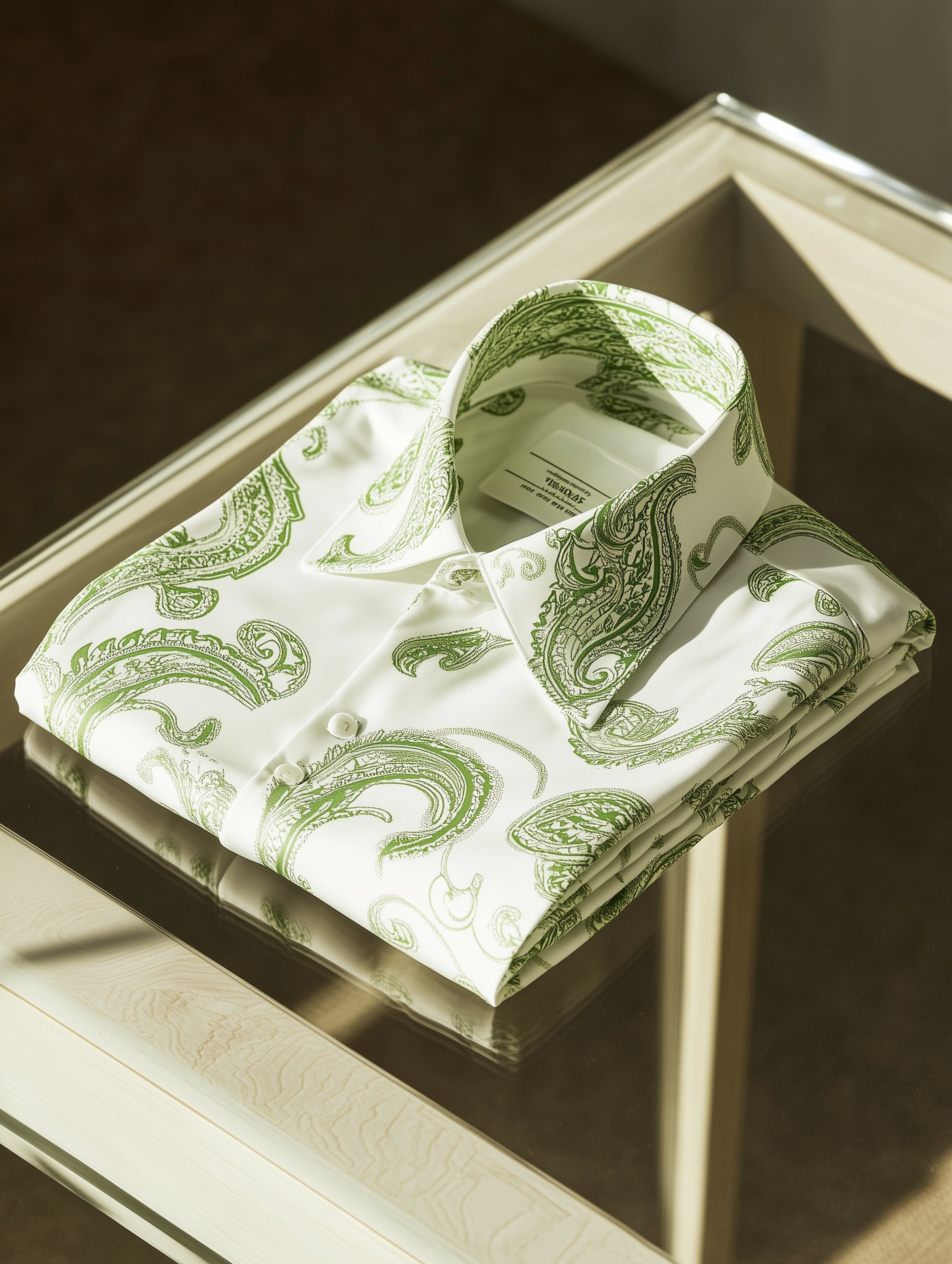 Camisa ejecutivo casual Italy Paisley Old Money solapa de manga corta para hombre