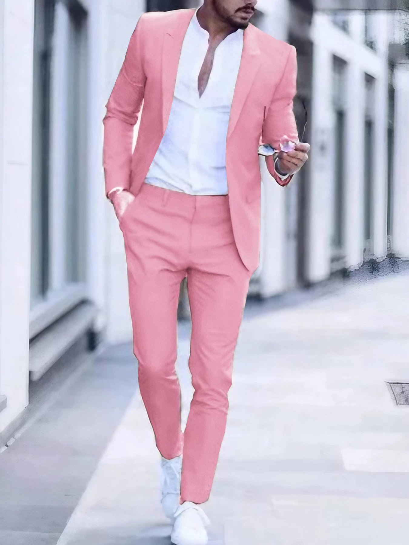 Ejecutivo Single-Breasted de color sólido Two-Piece Suit para hombre