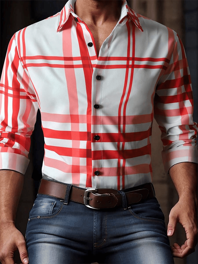 Camisa a cuadros ejecutivo casual para hombre