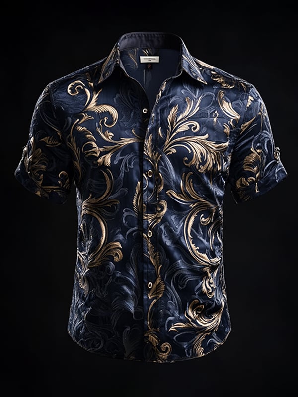 Camisa retro Gothic diseño de manga corta para hombre