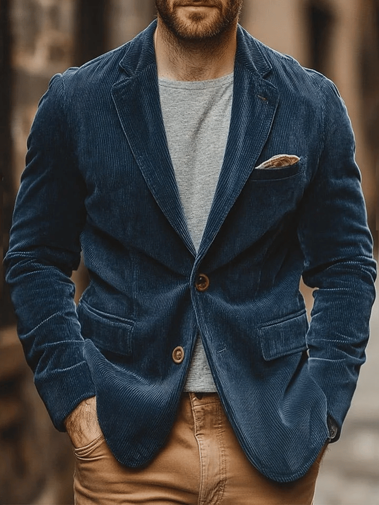 Chaqueta mid-length para exterior pana para hombre