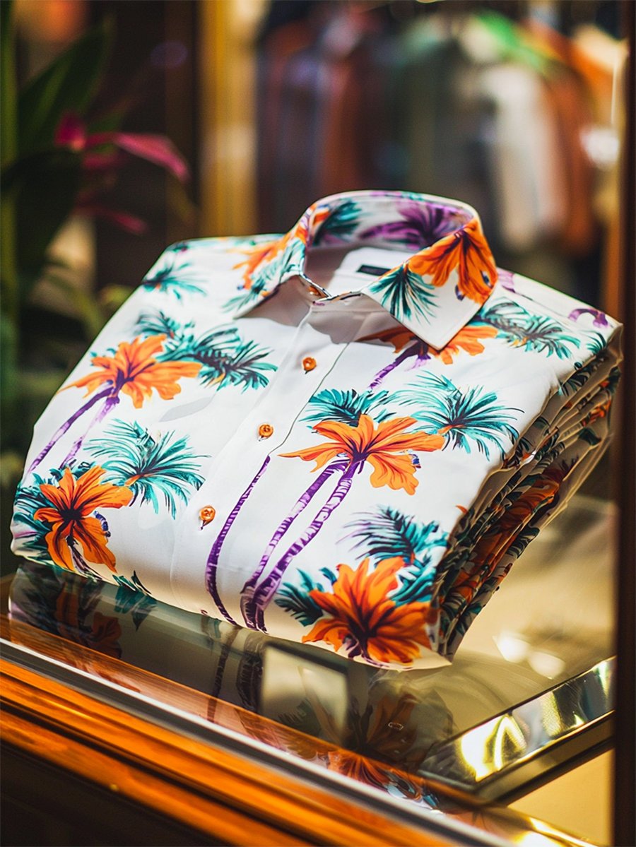 Camisa satén Luxe de manga larga con botones para hombre