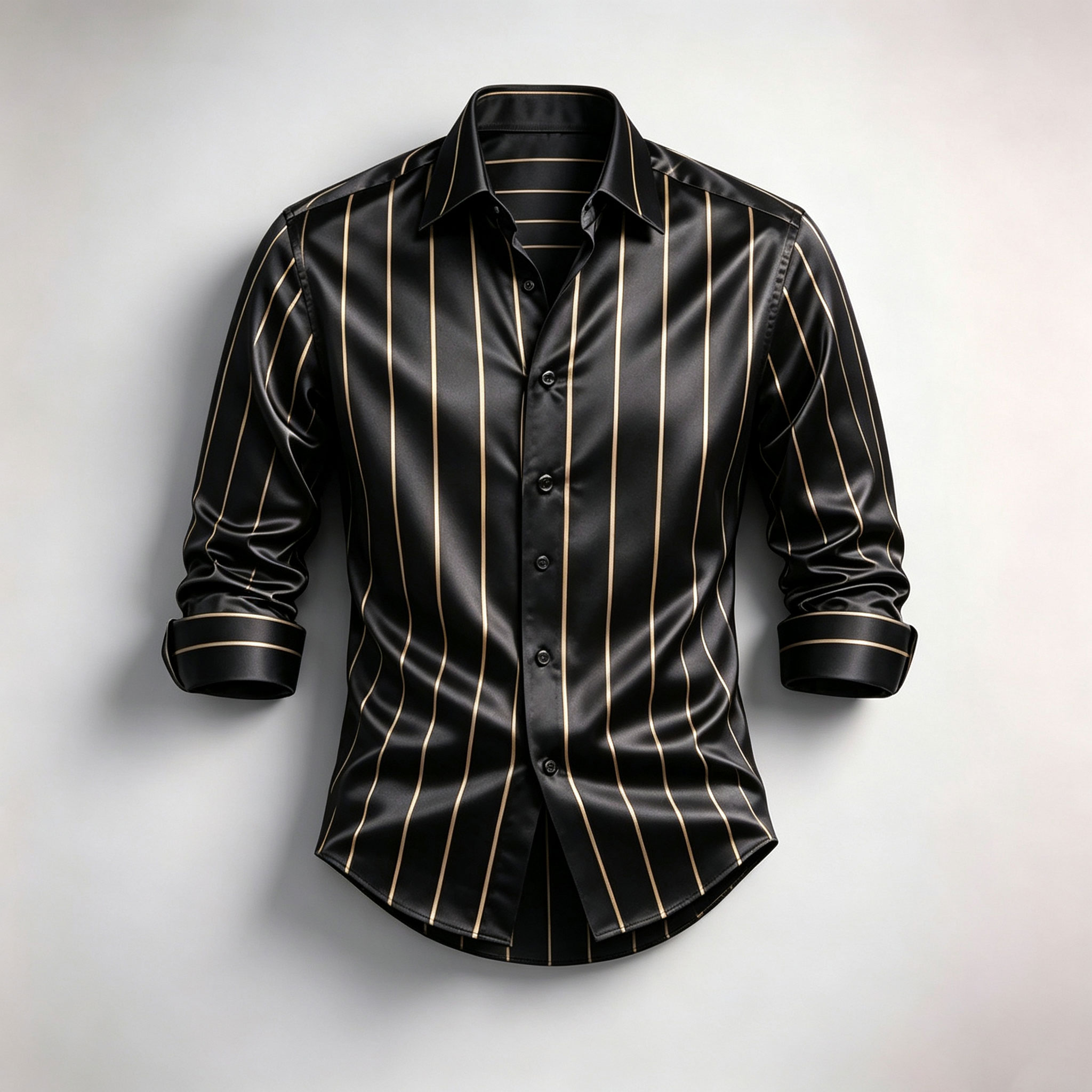 para hombre a rayas de manga larga camisa