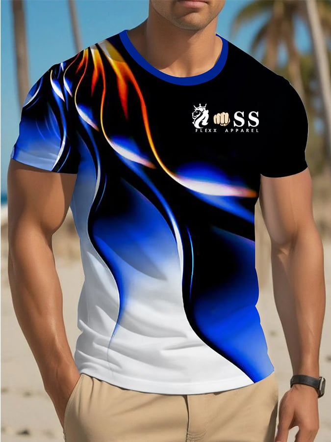 Camiseta retro Lettering estampado cuello redondo para hombre