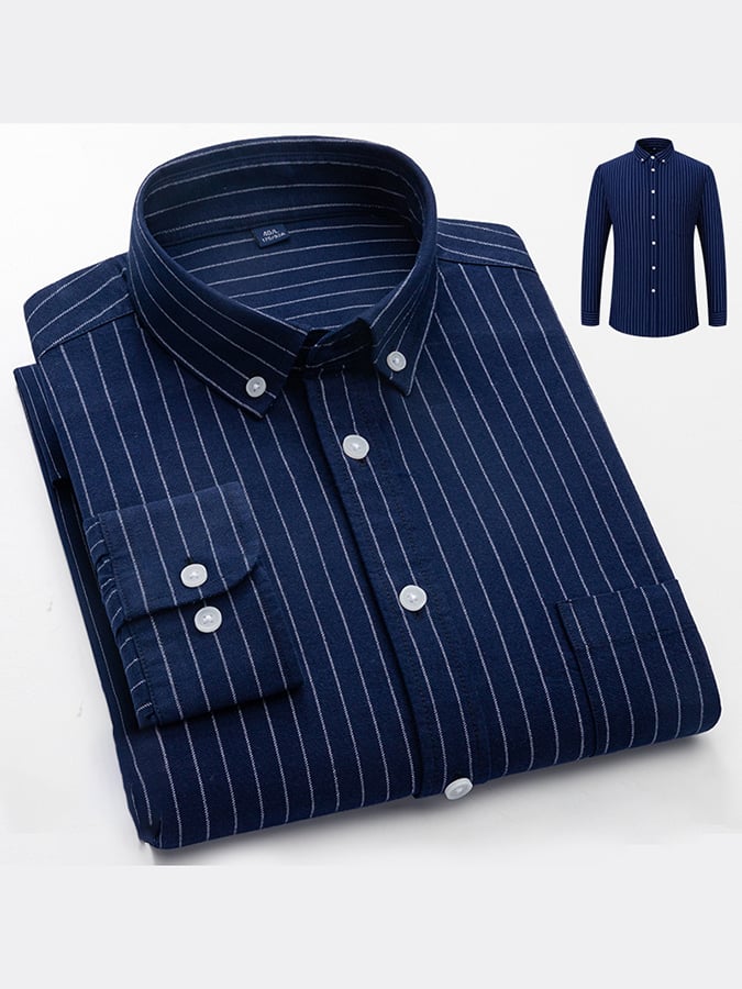 Camisa ejecutivo de algodón a rayas para hombre