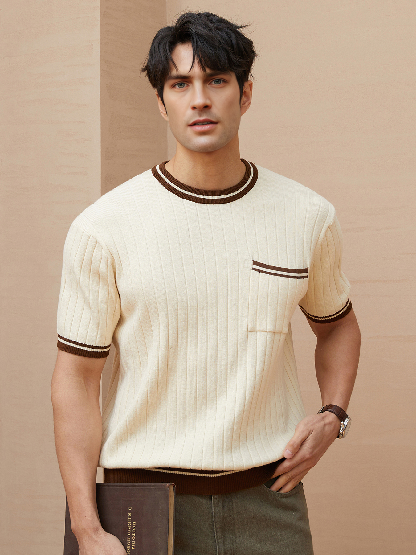 Camiseta Gentletejido vintage Style de manga corta tejidoted