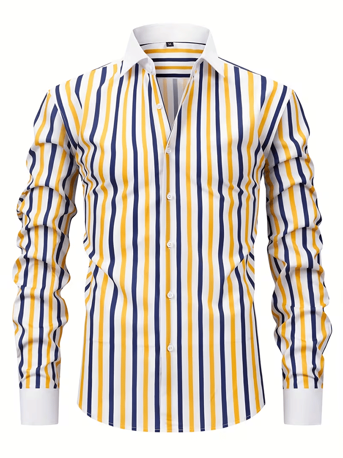 Camisa retro Abstract Art estampado Comfortable ejecutivo Style para hombre