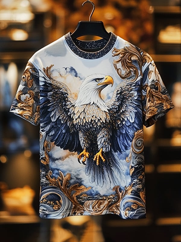 Camiseta ejecutivo de lujo estampado de algodón de manga corta para hombre