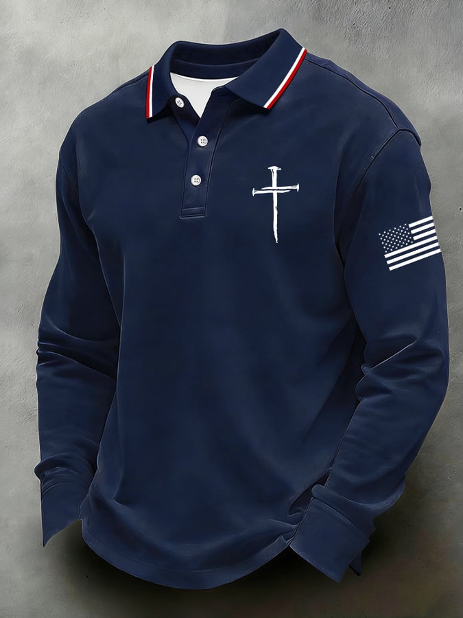 Camisa polo casual Faith-Themed para hombre