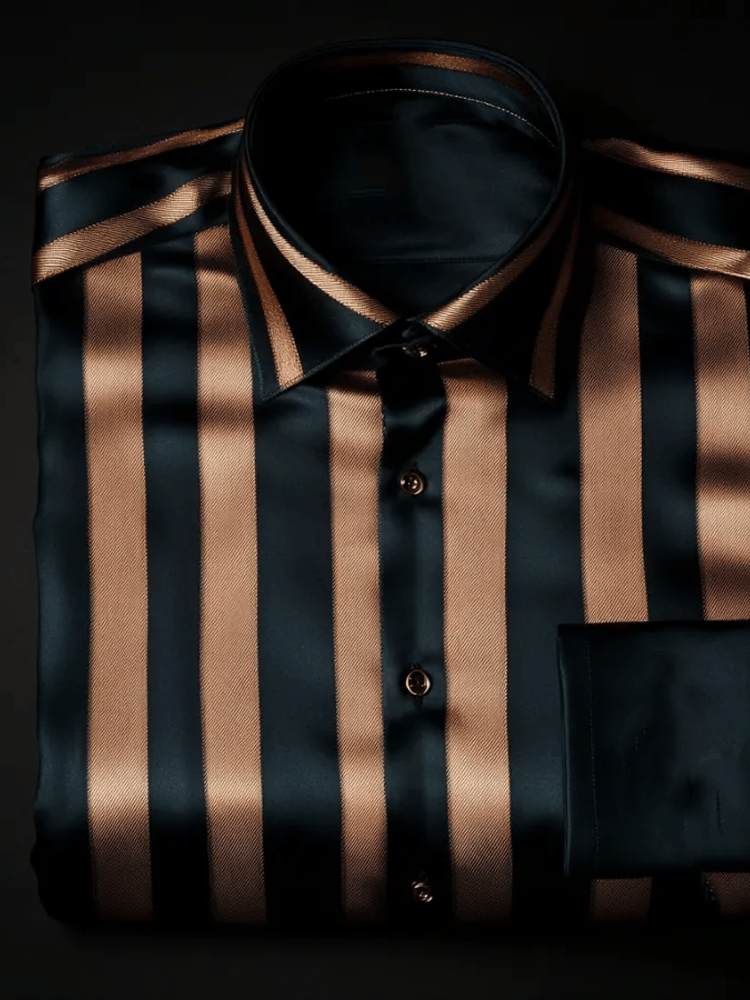 Camisa seda ejecutivo de lujo de manga larga para hombre