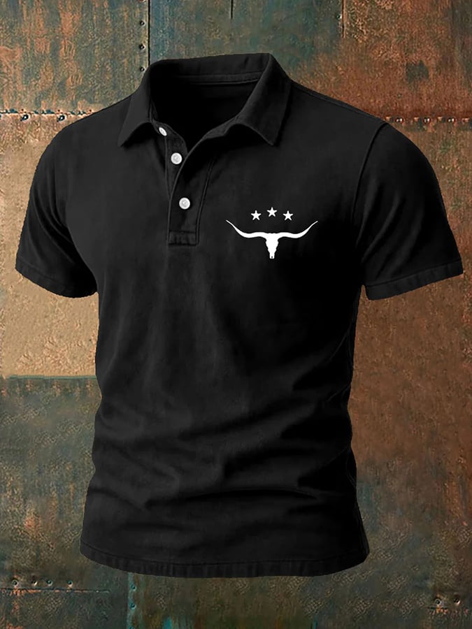 para hombre Western retro Print camisa polo