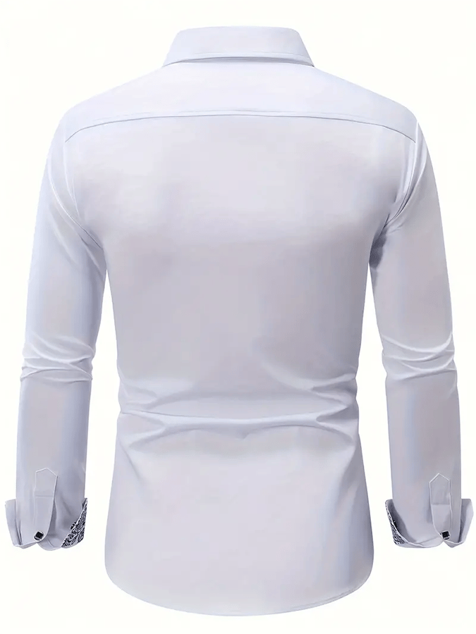 Camisa geométrico ejecutivo casual para hombre