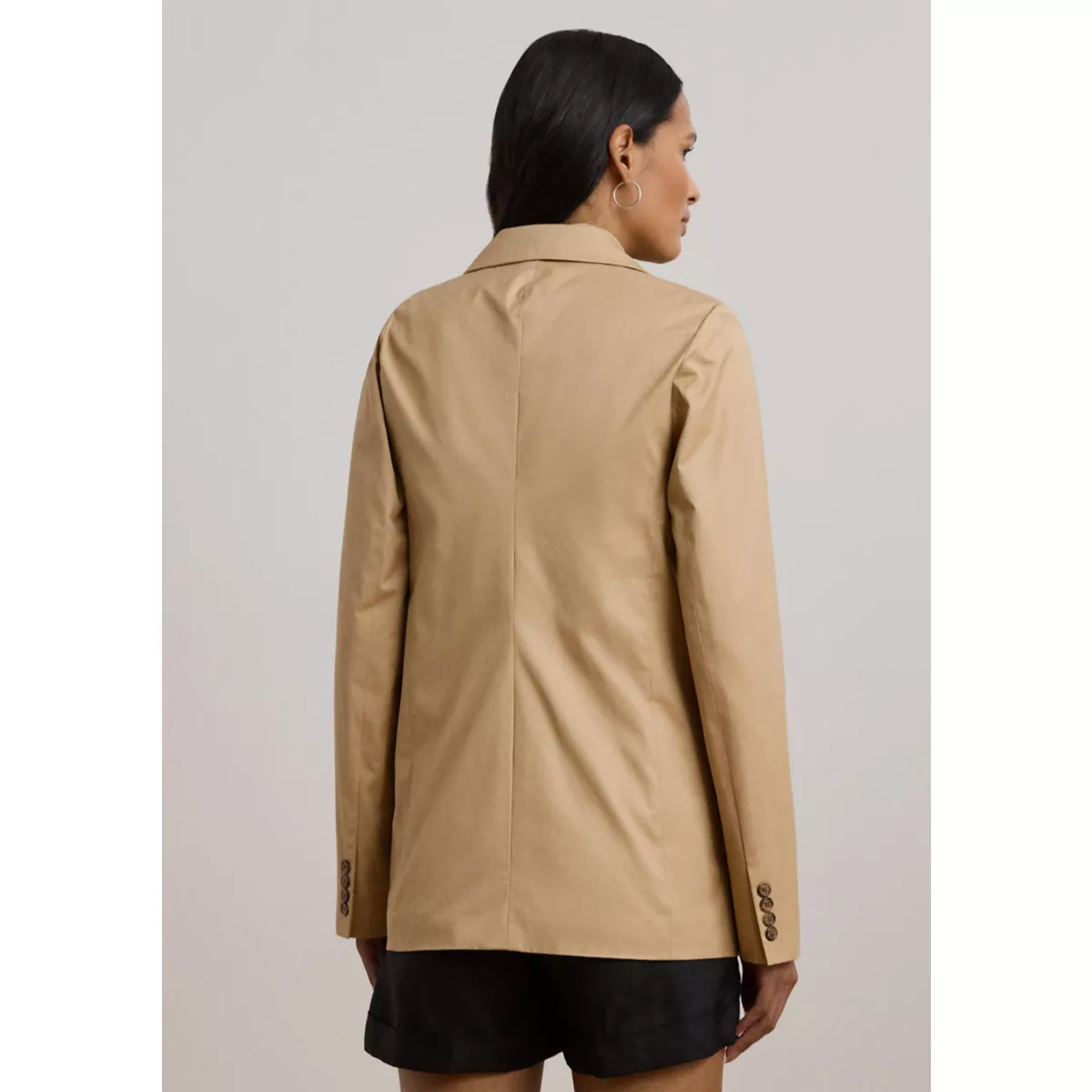 Double Breasted Cotton Twill Blazer - 2