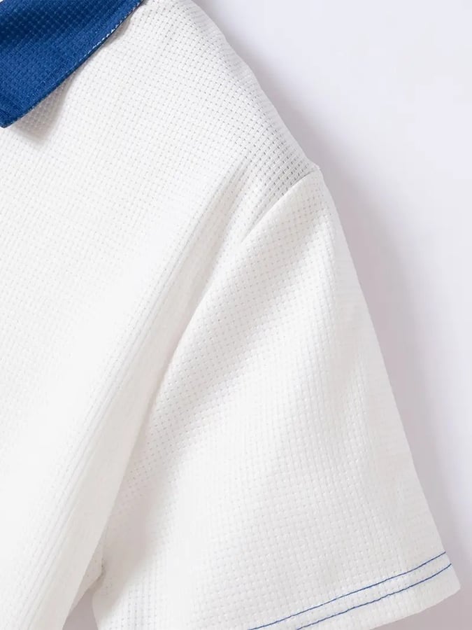 Camisa polo Waffle Fabric de moda casual para hombre